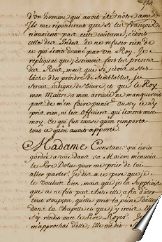 Page de la relation de Beauchamp