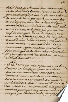 Page de la relation de Beauchamp