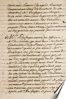 Page de la relation de Beauchamp