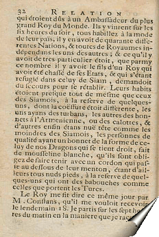 Page de la Relation du chevalier de Chaumont