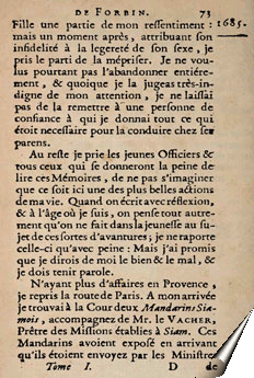 Page des Mémoires du chevalier de Forbin