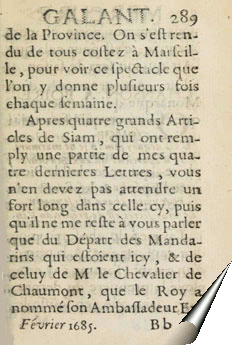 Page du Mercure Galant