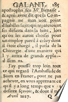 Page du Mercure Galant