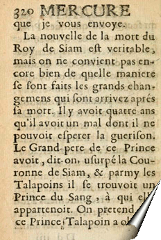 Page du Mercure Galant