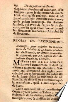 Page de la Relation de La Loubère