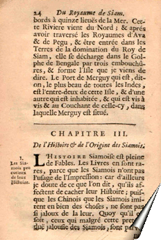 Page de la Relation de La Loubère