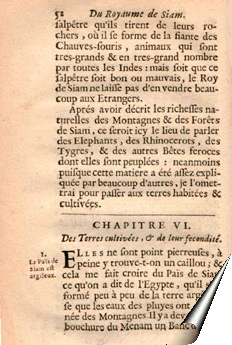 Page de la Relation de La Loubère