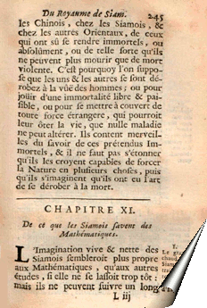 Page de la Relation de La Loubère