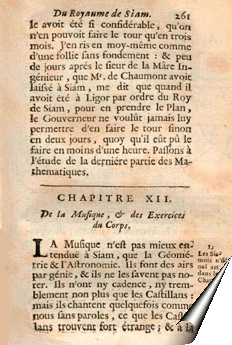 Page de la Relation de La Loubère