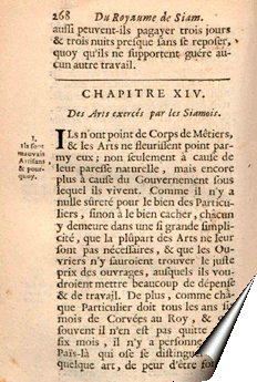Page de la Relation de La Loubère
