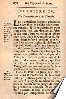 Page de la Relation de La Loubère