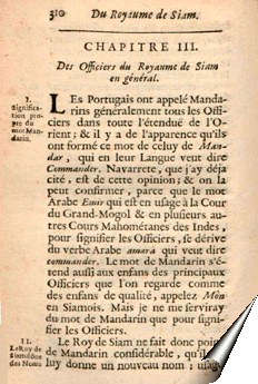 Page de la Relation de La Loubère