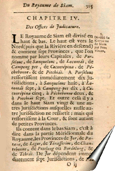 Page de la Relation de La Loubère