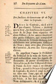 Page de la Relation de La Loubère