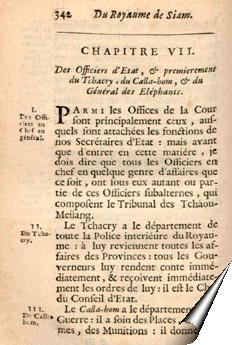 Page de la Relation de La Loubère