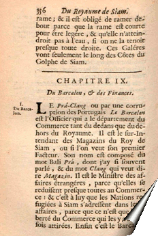 Page de la Relation de La Loubère