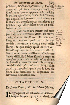 Page de la Relation de La Loubère