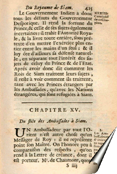 Page de la Relation de La Loubère
