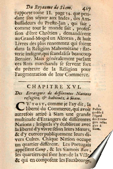 Page de la Relation de La Loubère