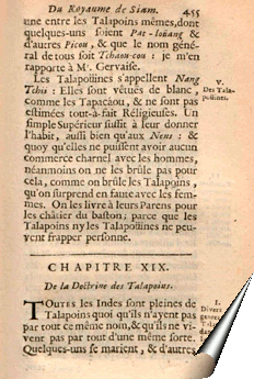Page de la Relation de La Loubère