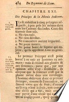 Page de la Relation de La Loubère