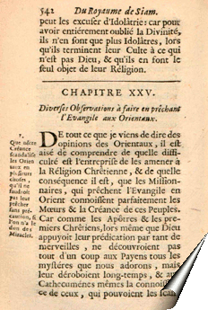 Page de la Relation de La Loubère