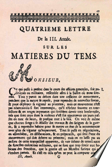 Page des Lettres sur les matières du temps