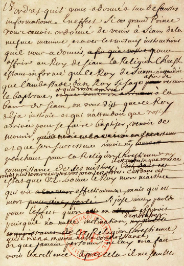 Page manuscrite du Mémoire