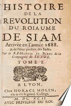 Couverture de l'Histoire de la révolution de Siam