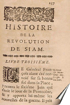 Page de l'Histoire de la révolution du royaume de Siam