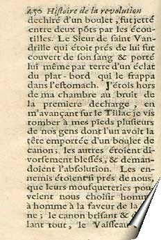 Page de l'Histoire de la révolution du royaume de Siam