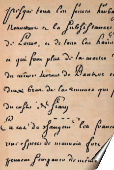 Détail du manuscrit de Rival