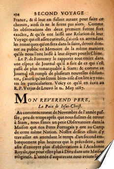 Page de la relation du père Tachard