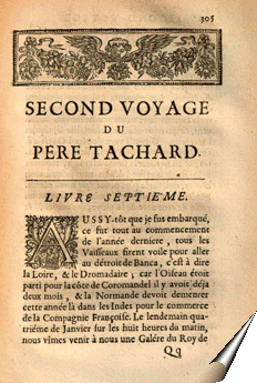 Page de la relation du père Tachard