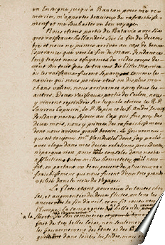 Page du manuscrit de Guy Tachard