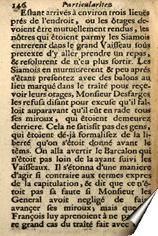 Page de la relation de Vollant des Verquains