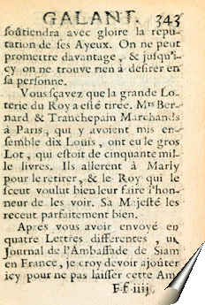 Page du Mercure Galant