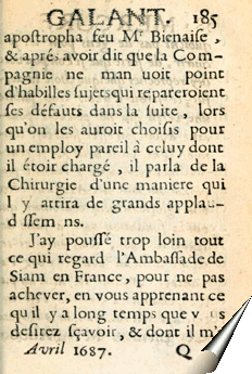 Page du Mercure Galant