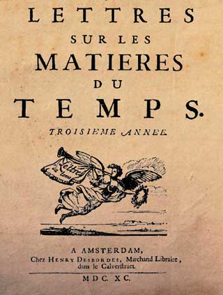 Page des Lettres sur les matières du temps