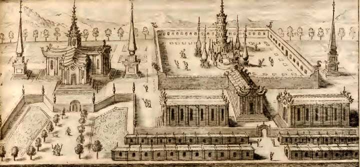 Frontispice du 6ème livre de la relation du père Tachard